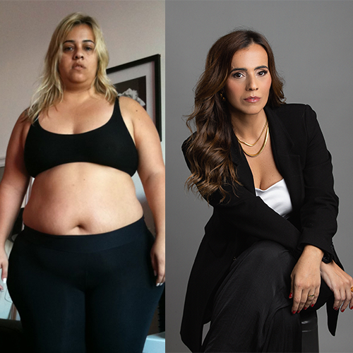 Antes e depois da transformação de Carol Ferrera